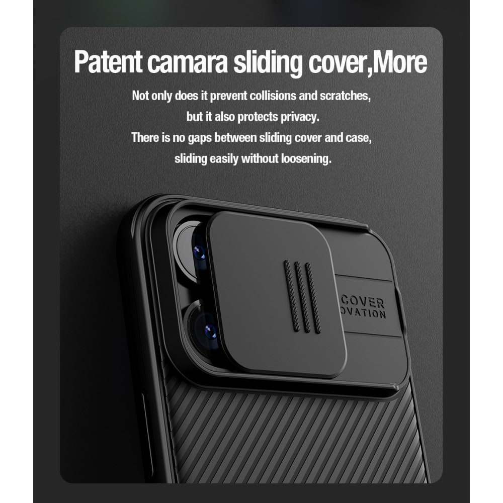 iPhone 15 Pro Max Cover med kamerabeskyttelse - CamShield, Sort