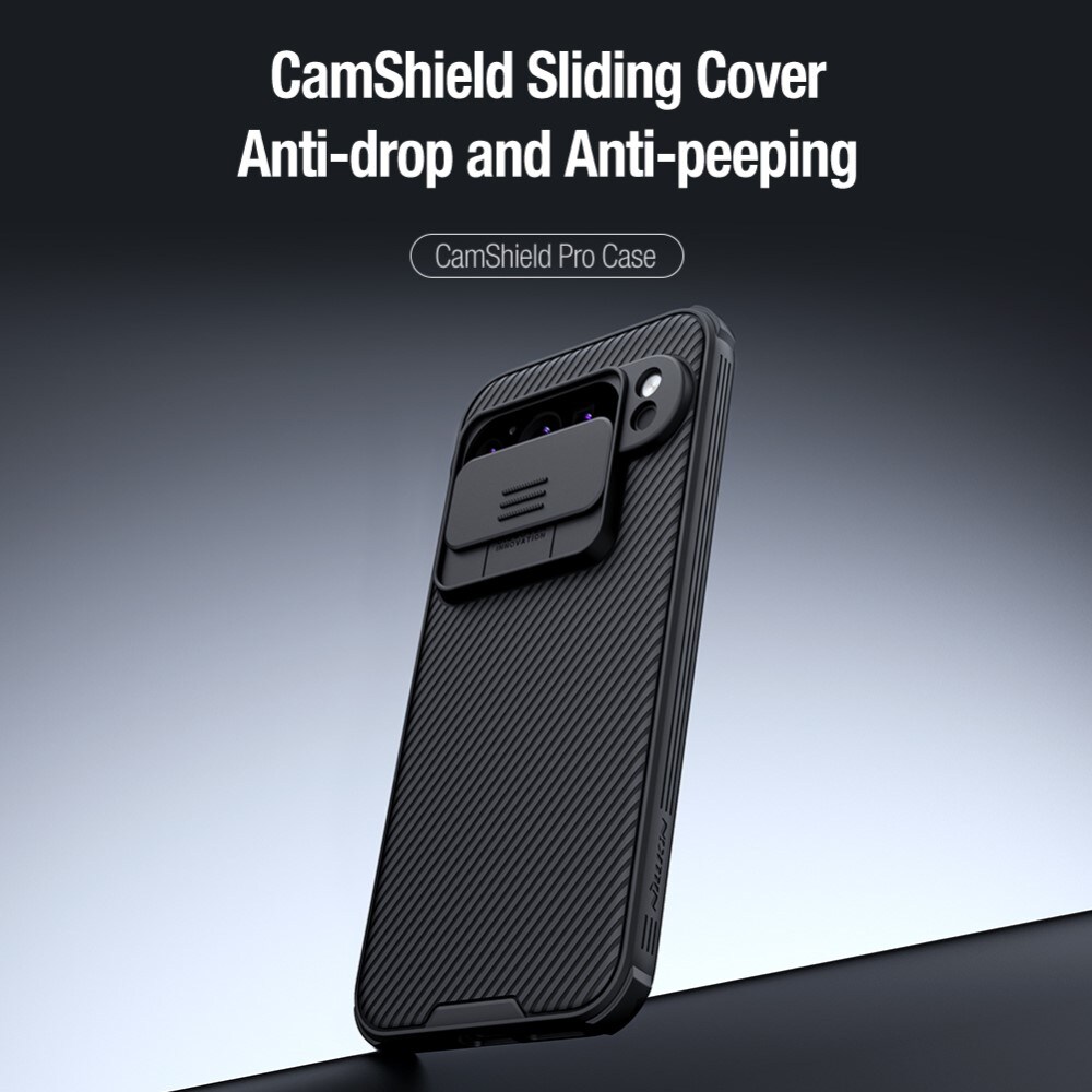 Google Pixel 9 Pro Cover med kamerabeskyttelse - CamShield, Sort