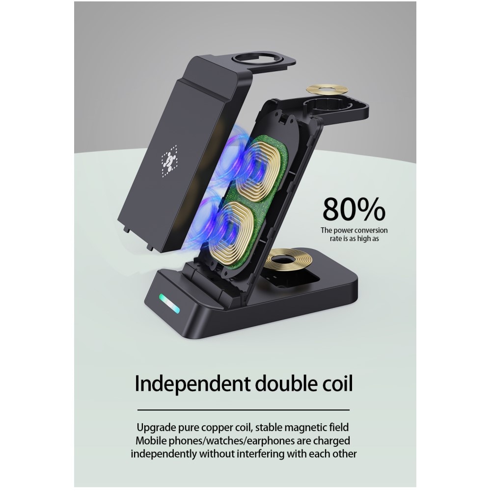 Trådløs 3-i-1 Samsung oplader, Sort