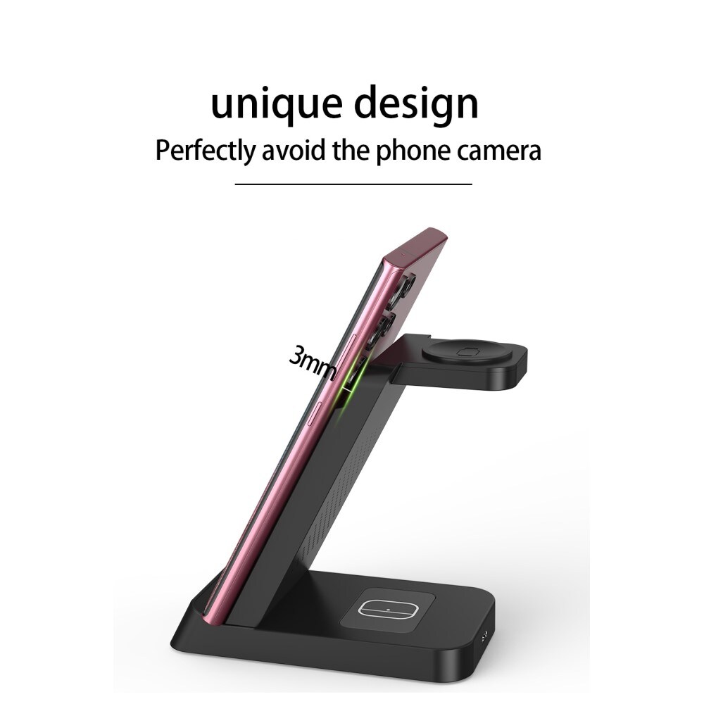 Trådløs 3-i-1 Samsung oplader, Sort