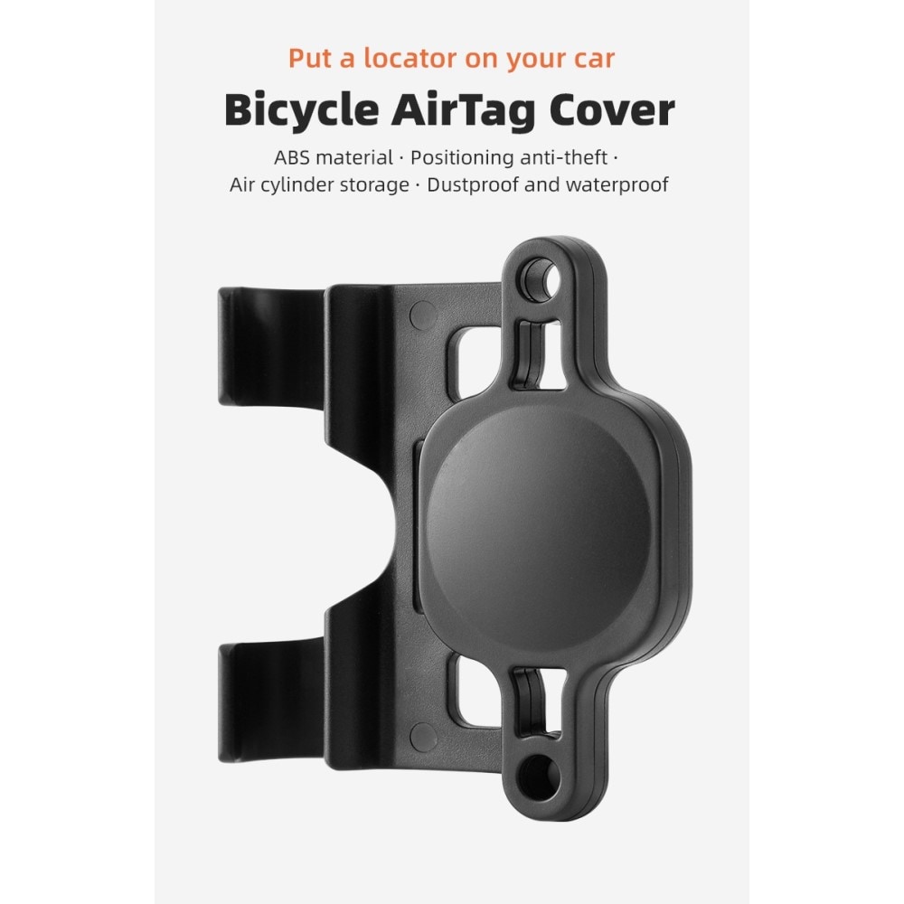 Apple AirTag Holder til cykel med cykelpumpeholder, Sort