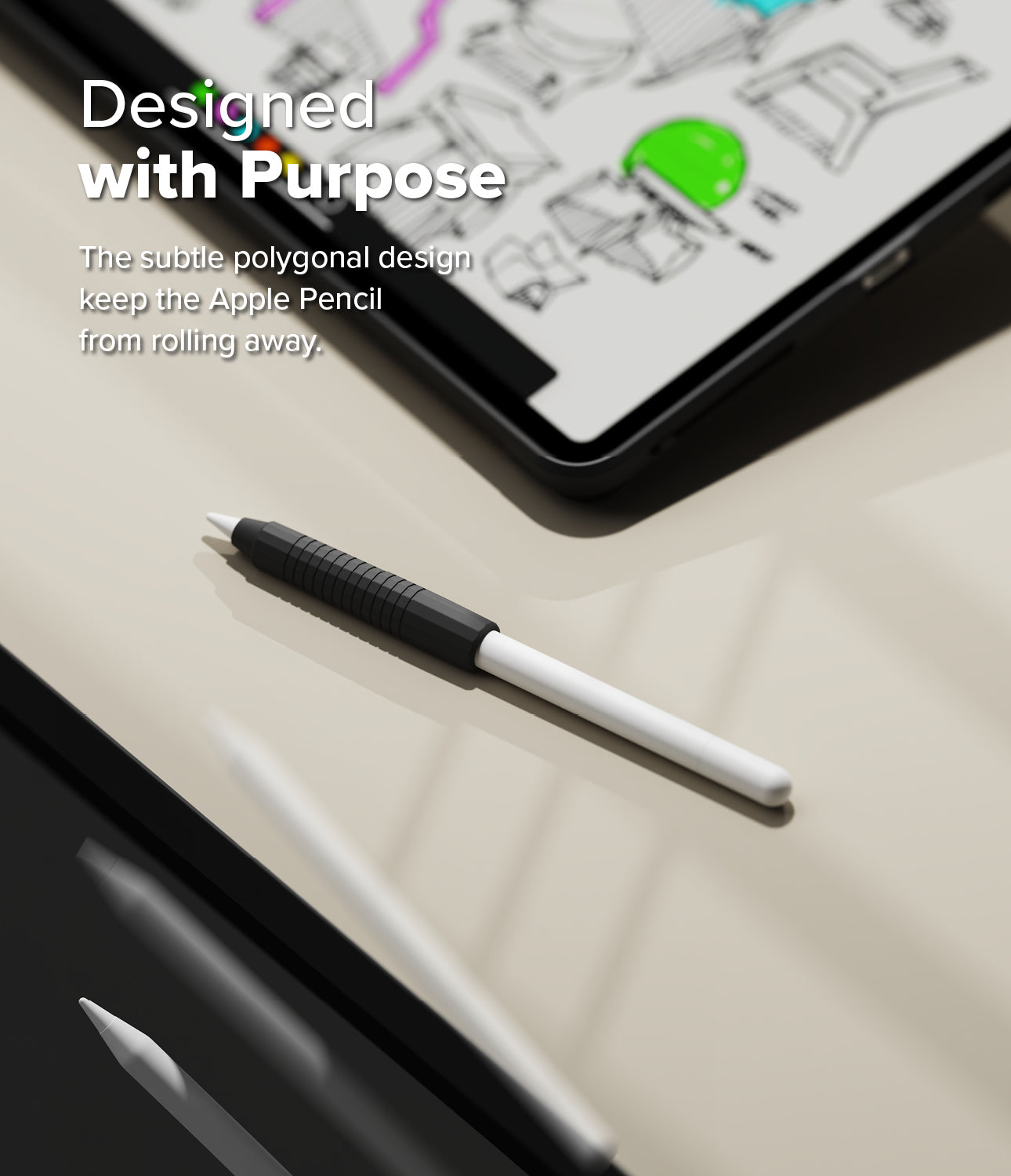 Apple Pencil grip i silikone, Sort