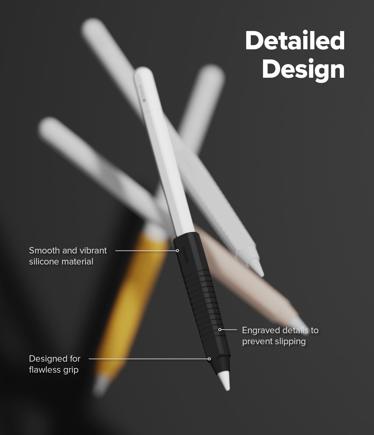 Apple Pencil grip i silikone, Sort