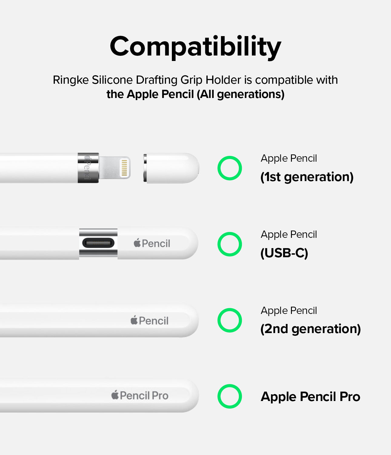 Apple Pencil grip i silikone, Hvid