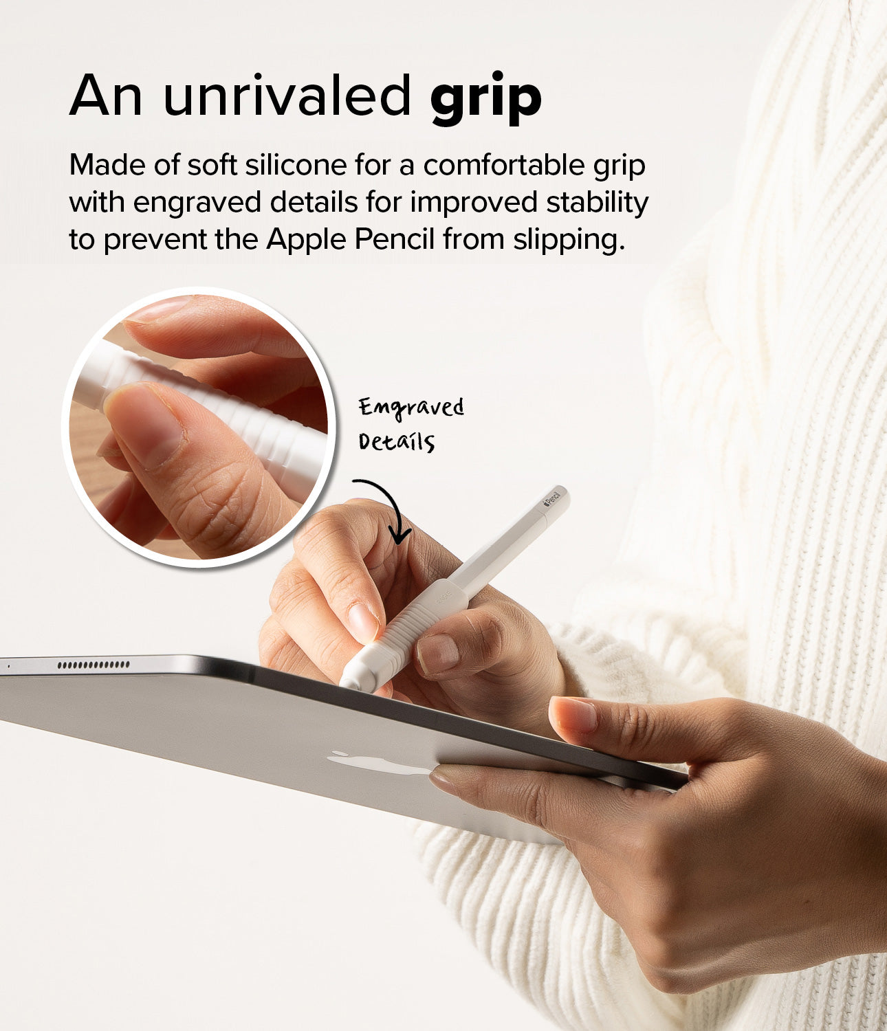 Apple Pencil grip i silikone, Hvid