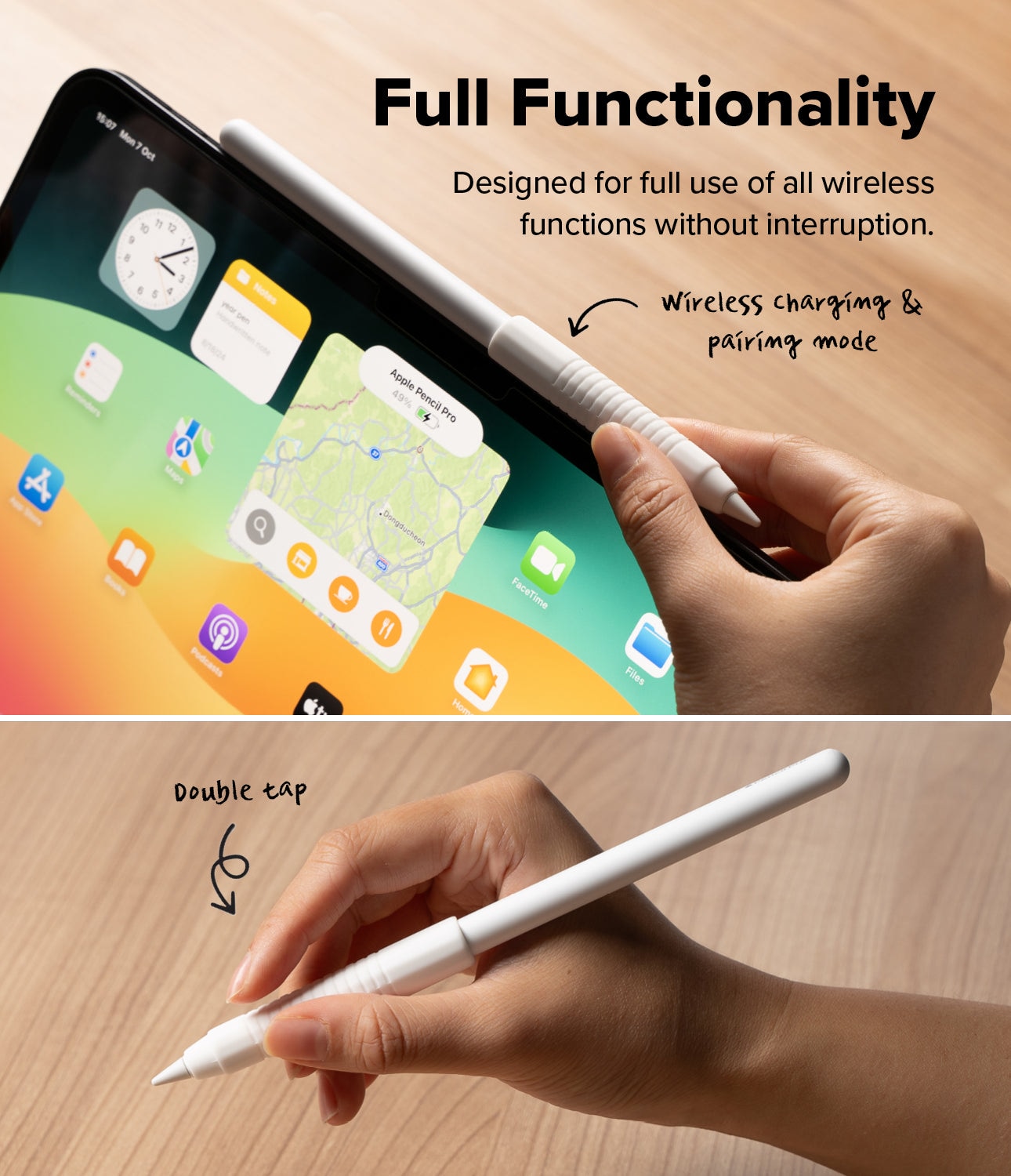 Apple Pencil grip i silikone, Hvid