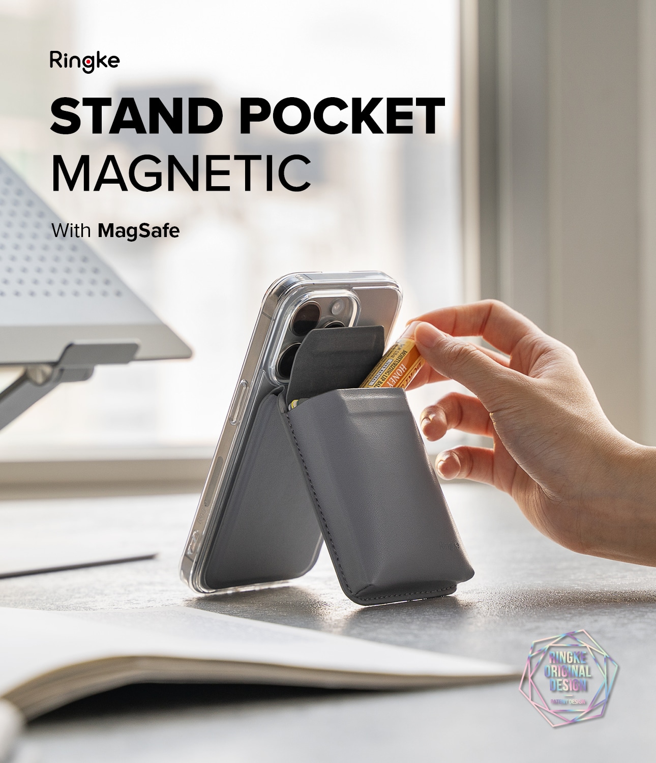 MagSafe pung med stativ, Light Grey