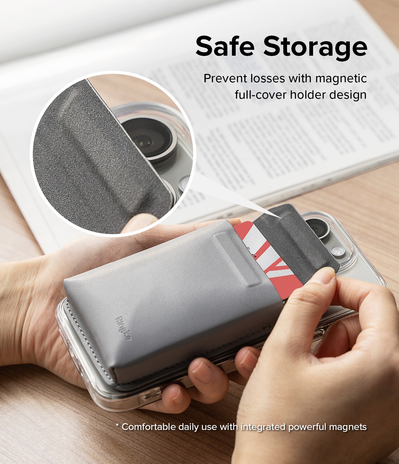 MagSafe pung med stativ, Light Grey