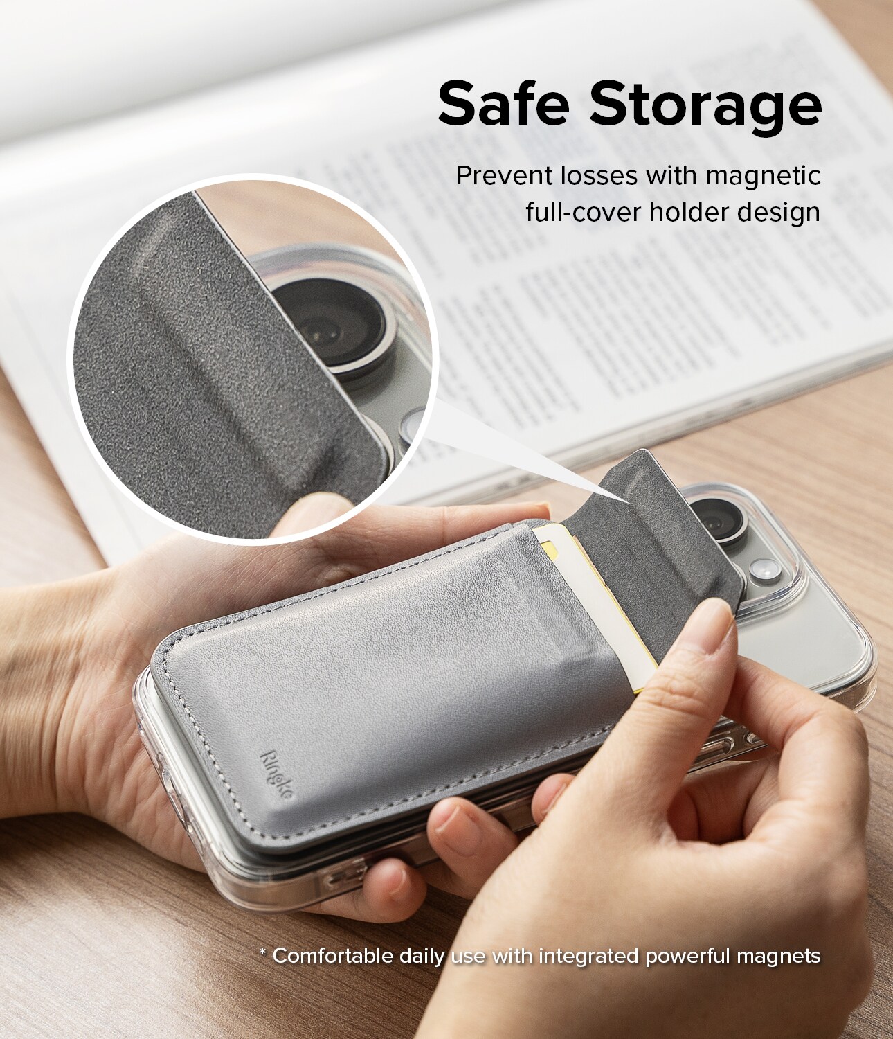 MagSafe kortholder med standerfunktion, Grå