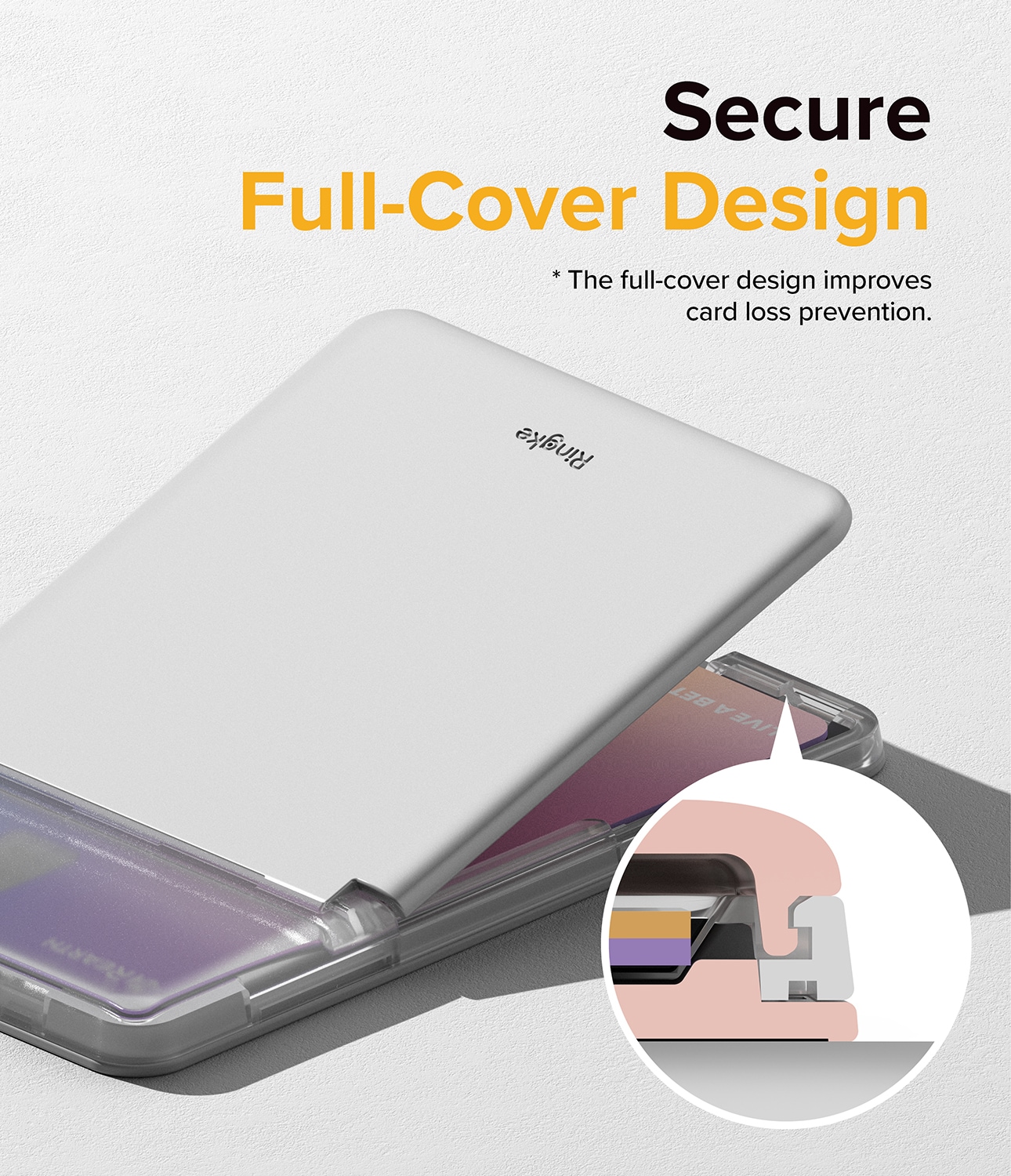 Stand Card Slot kortholder, Clear/Light Gray