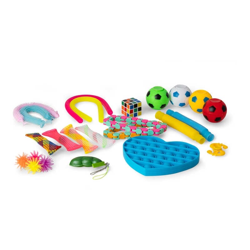 Bumper Fidget Box - sjovt storpakke med fidgetlegetøj, 24-pak