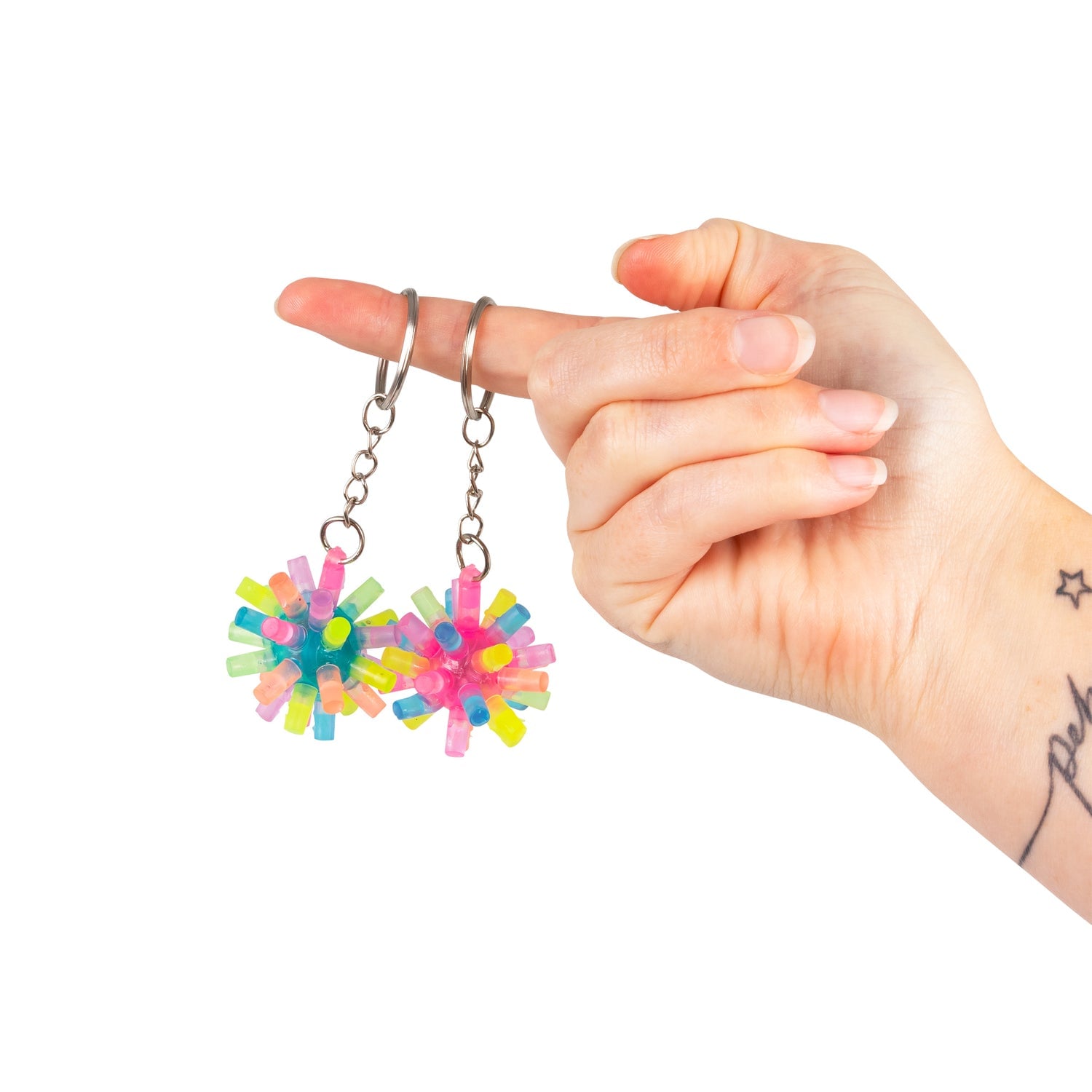 Lysende Nøglering - Flashing Spiky Keychain