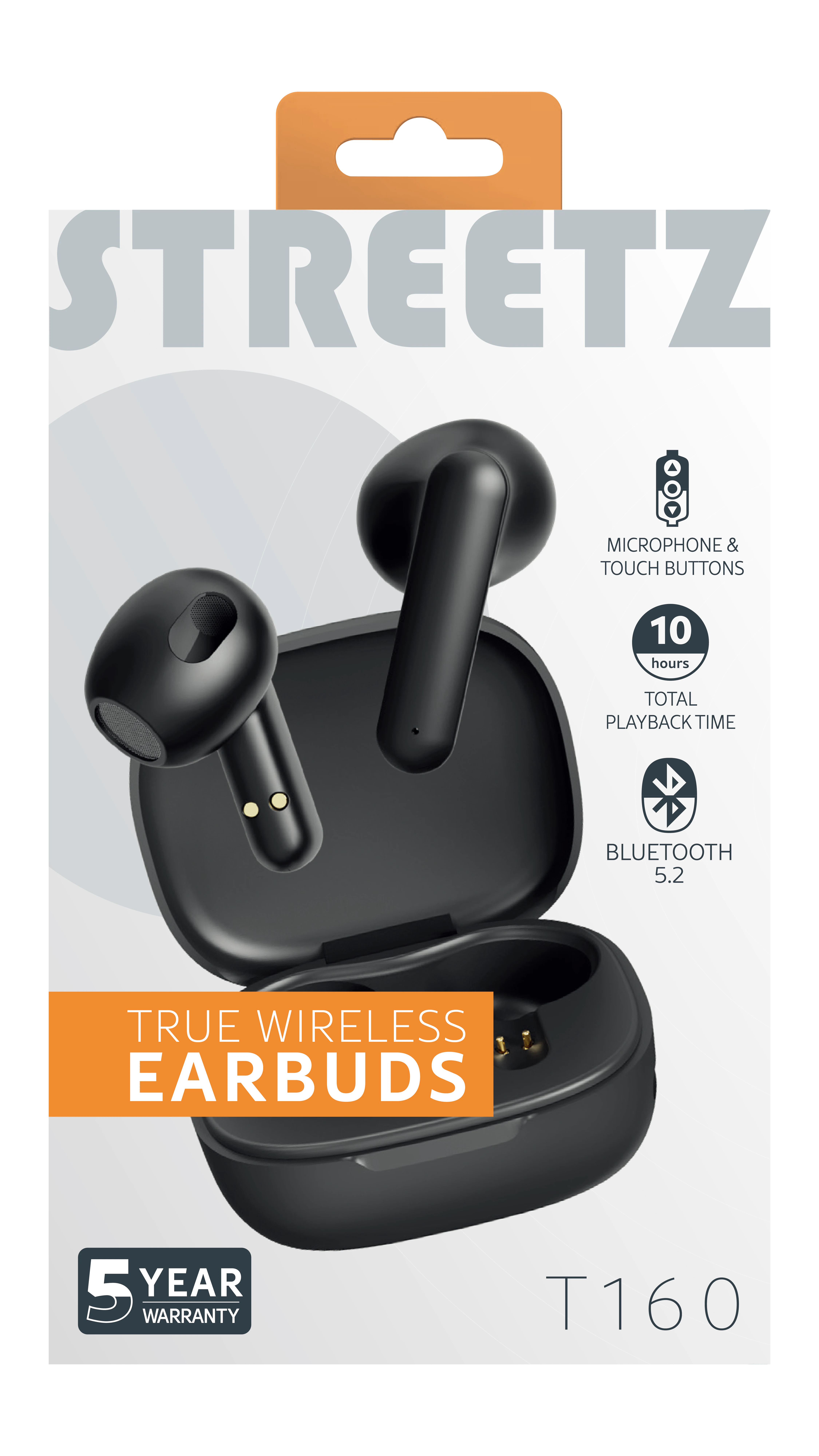 True Wireless in-ear trådløse høretelefoner, Sort