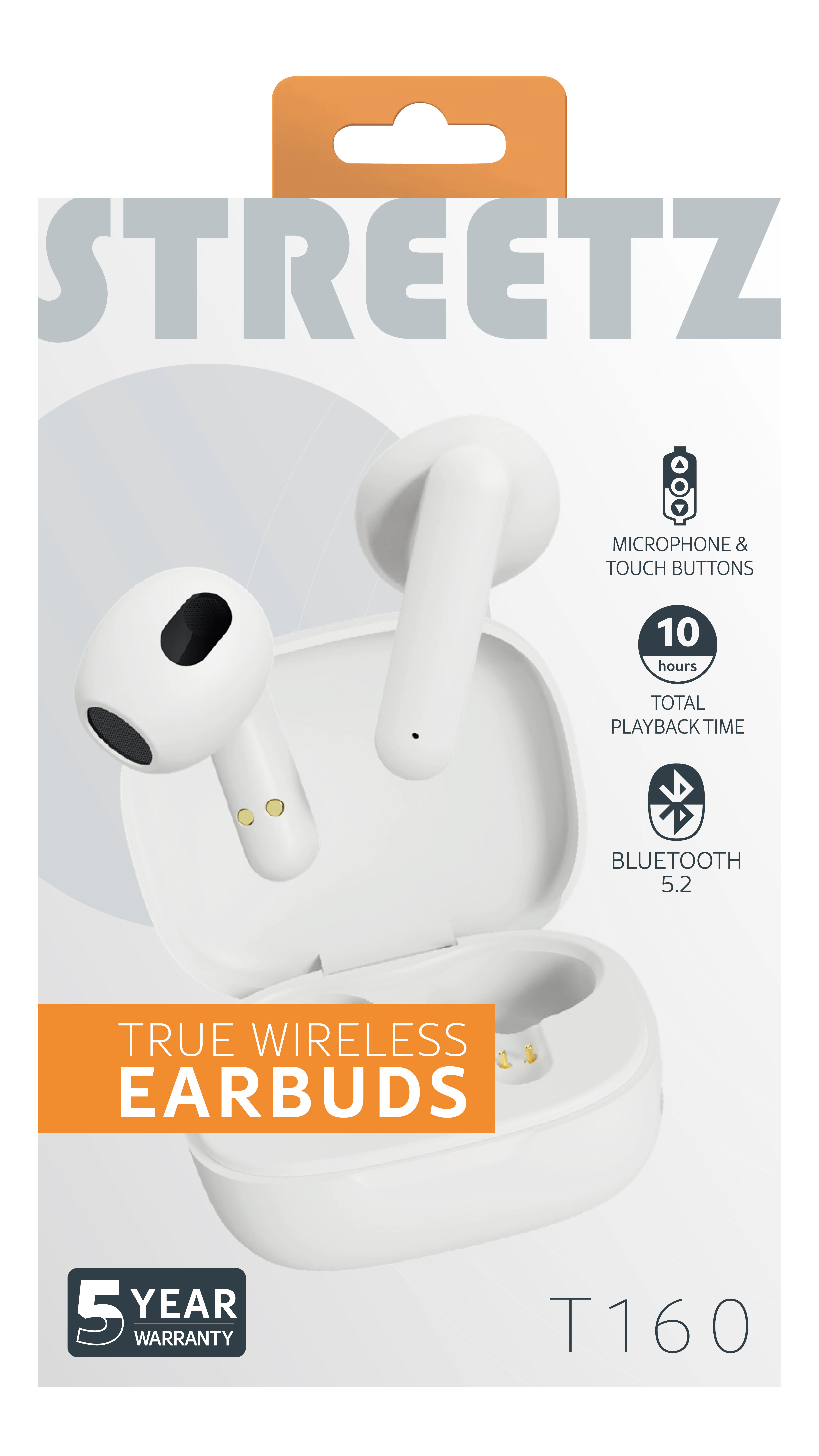 True Wireless in-ear trådløse høretelefoner, Hvid