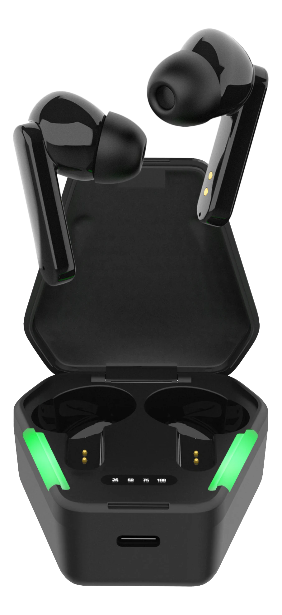 Gaming TWS høretelefoner in-ear trådløse, Sort