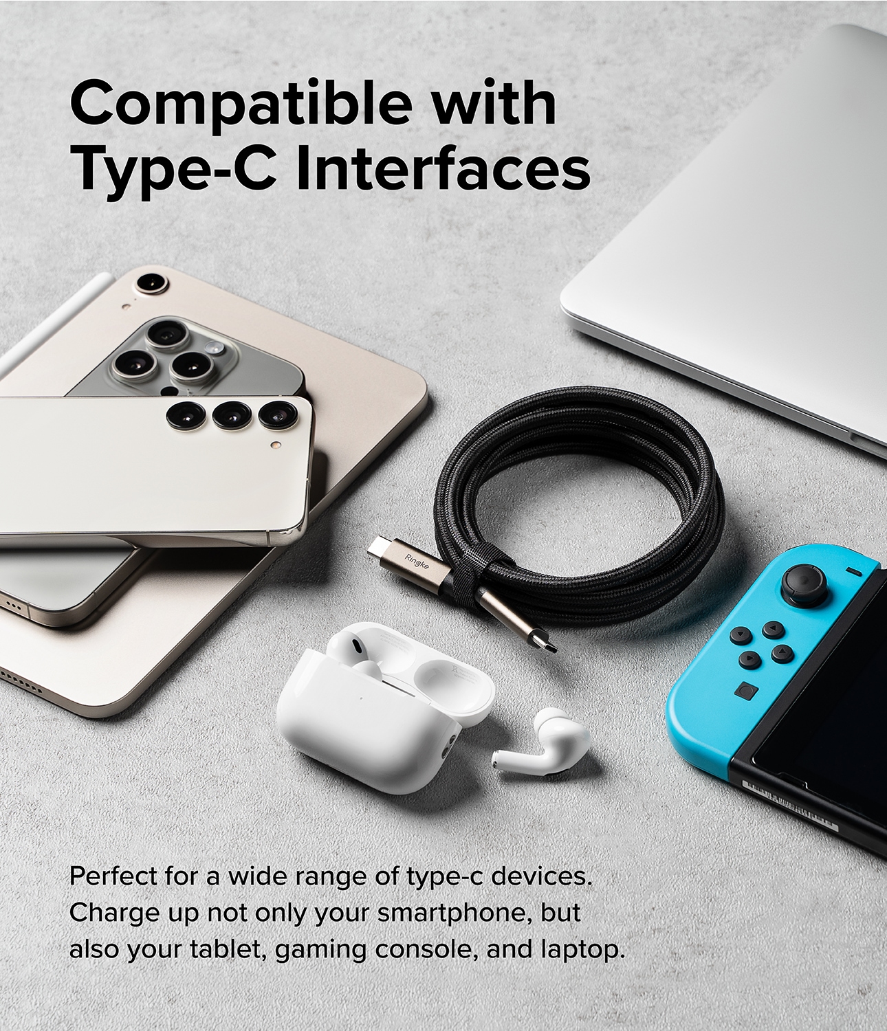 USB-C til USB-C 3.2 Gen 2x2 opladningskabel 1 m 240W, Sort