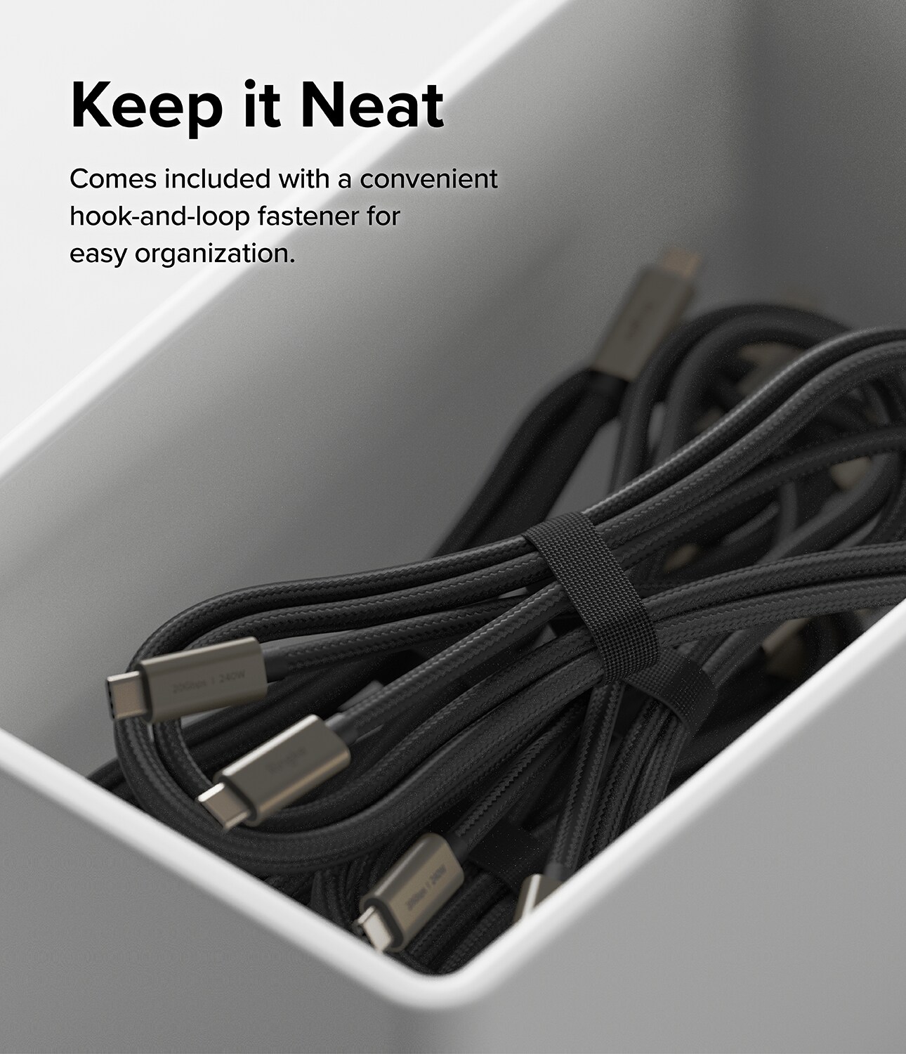 USB-C til USB-C 3.2 Gen 2x2 opladningskabel 2 m 240W, Sort