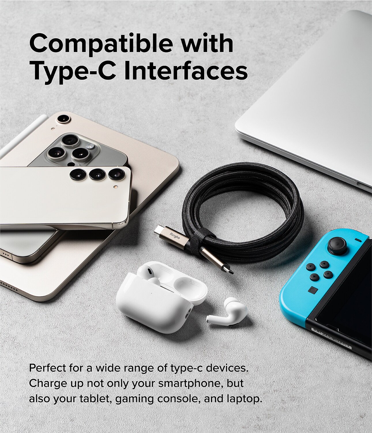 USB-C til USB-C 3.2 Gen 2x2 opladningskabel 2 m 240W, Sort