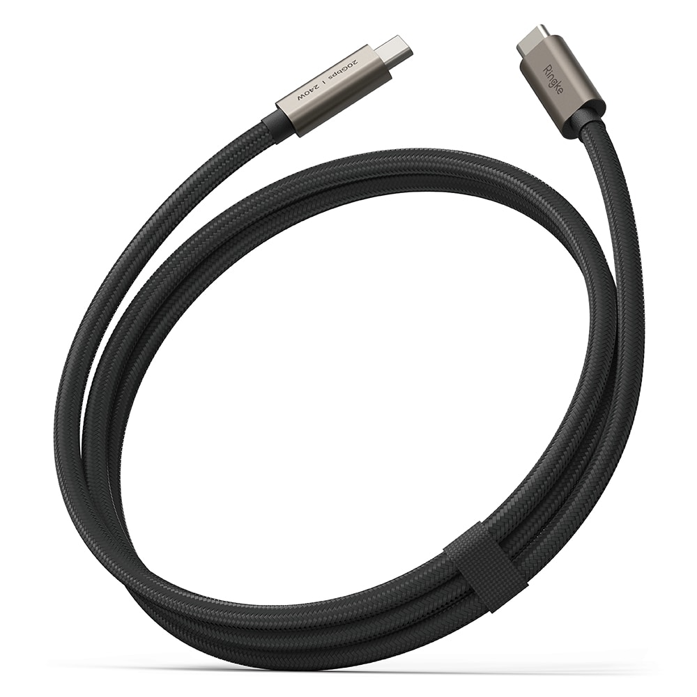 USB-C til USB-C 3.2 Gen 2x2 opladningskabel 1 m 240W, Sort