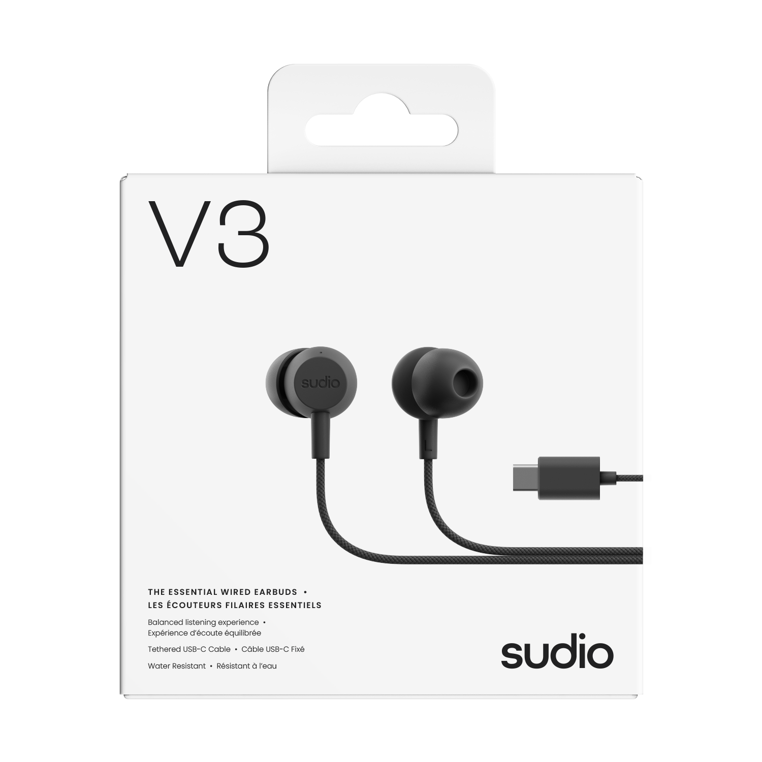 V3 Kablede In-ear høretelefoner med USB-C, Sort