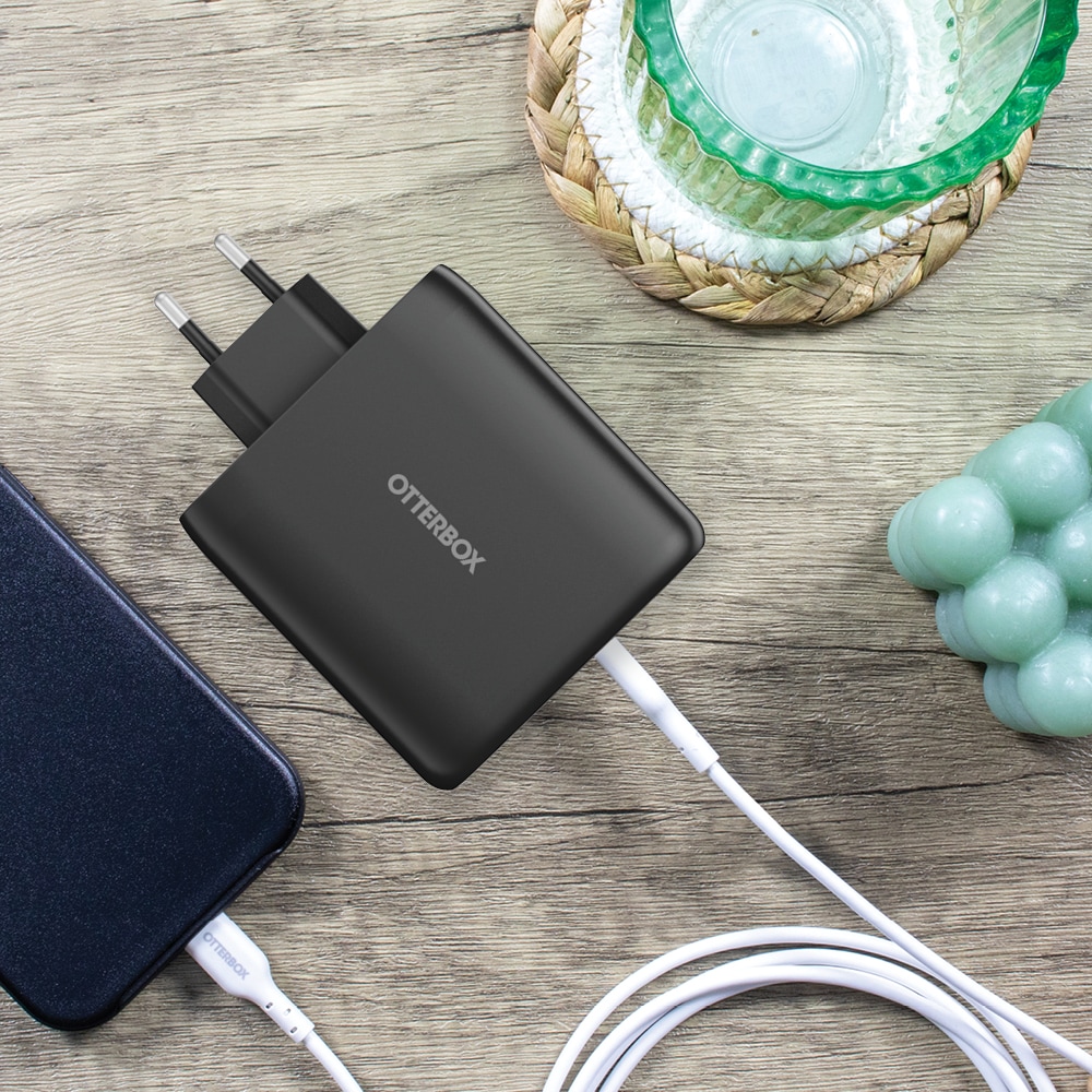 Vægoplader 2x USB-C + 2x USB-A GaN 100W, Black