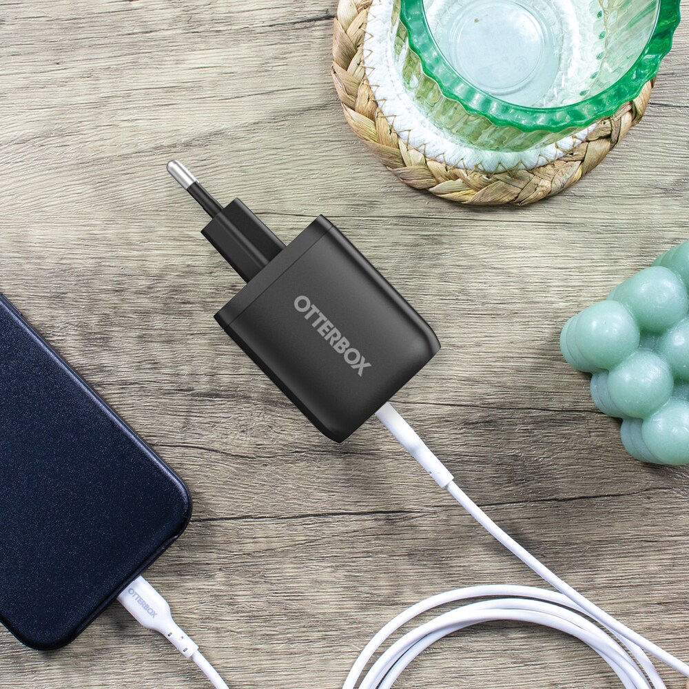 Vægoplader 2x USB-C GaN 65W, Black