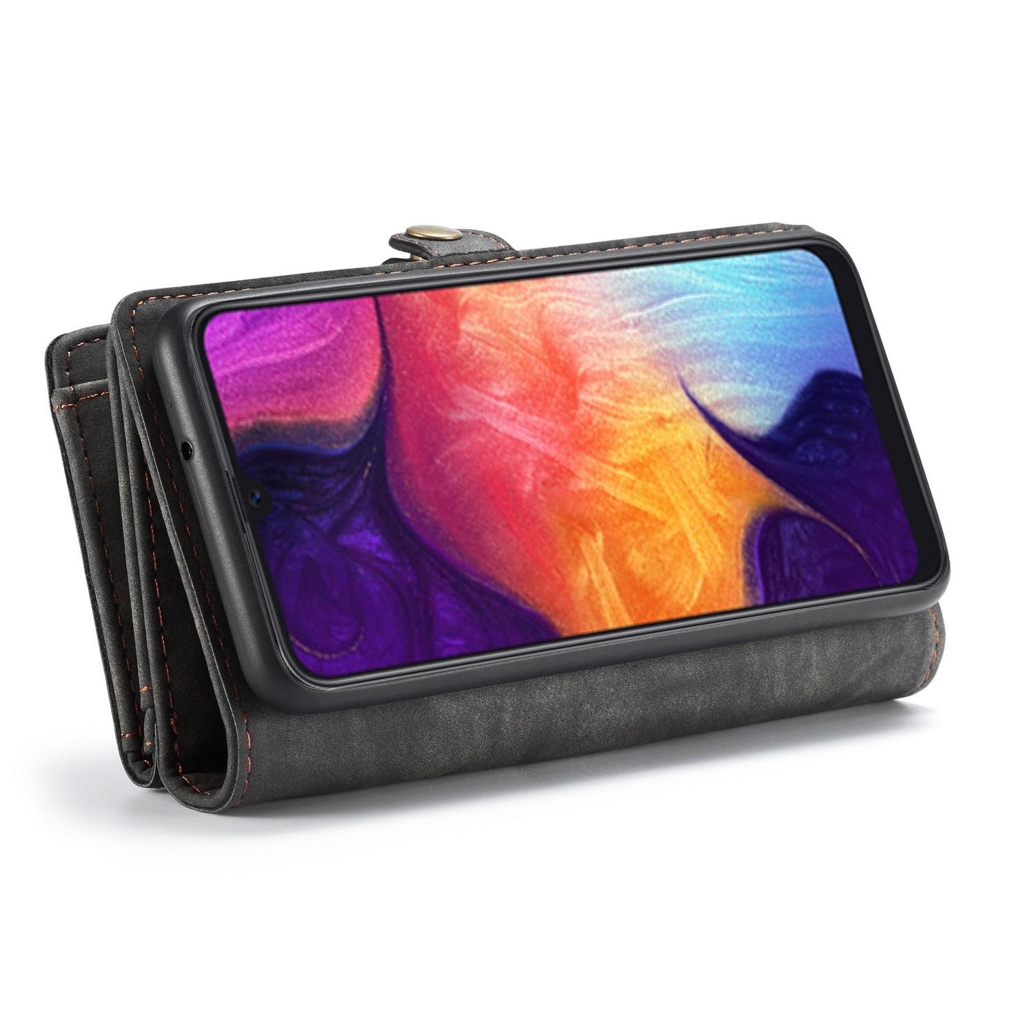 Samsung Galaxy A50 Rummeligt pungetui med mange kortholdere, Grå
