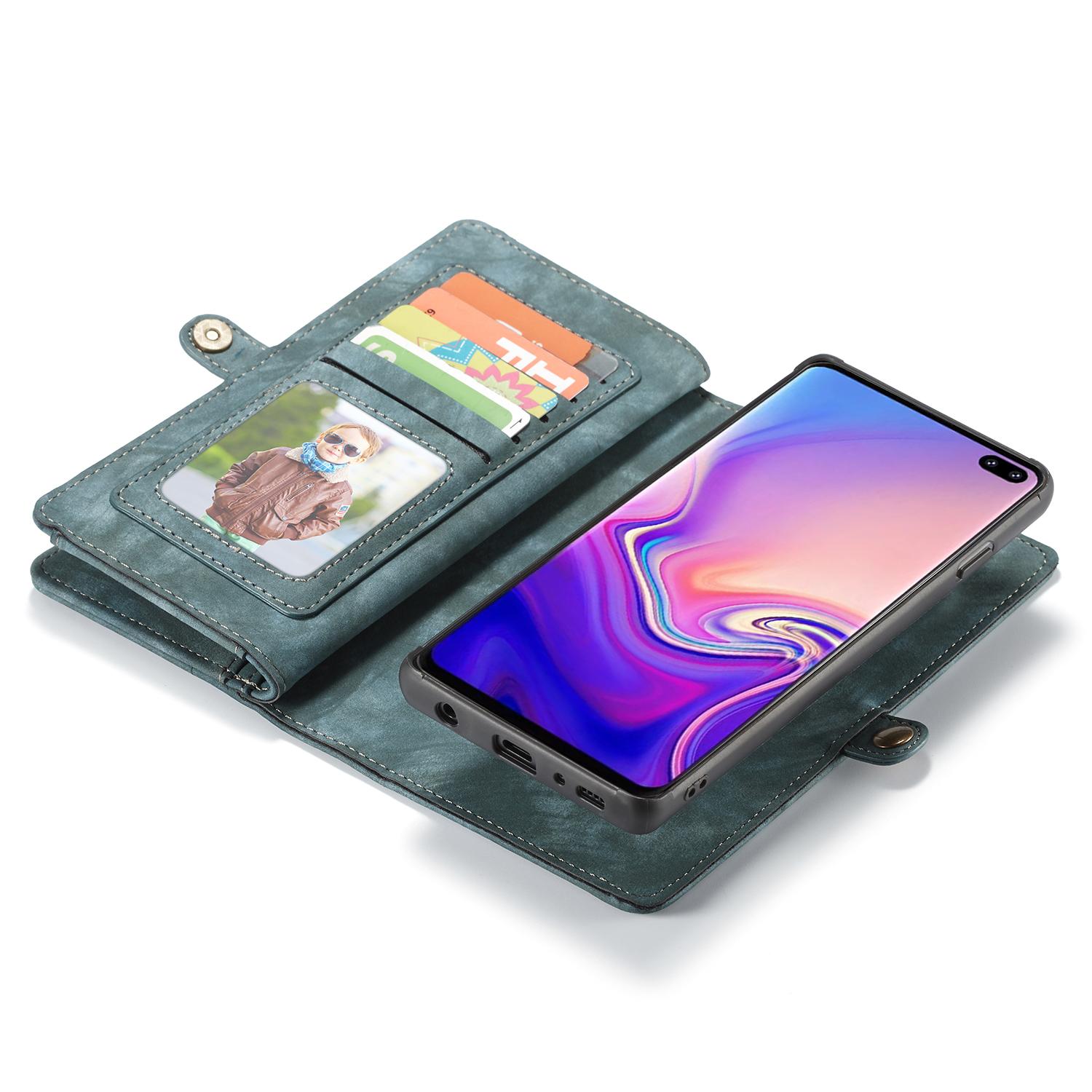 Samsung Galaxy S10 Rummeligt pungetui med mange kortholdere, Blå
