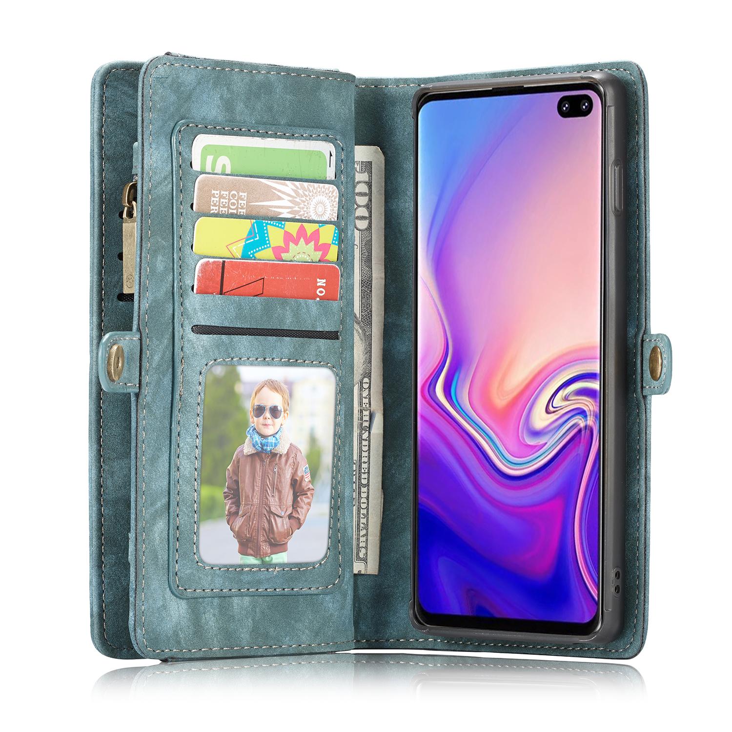 Samsung Galaxy S10 Rummeligt pungetui med mange kortholdere, Blå