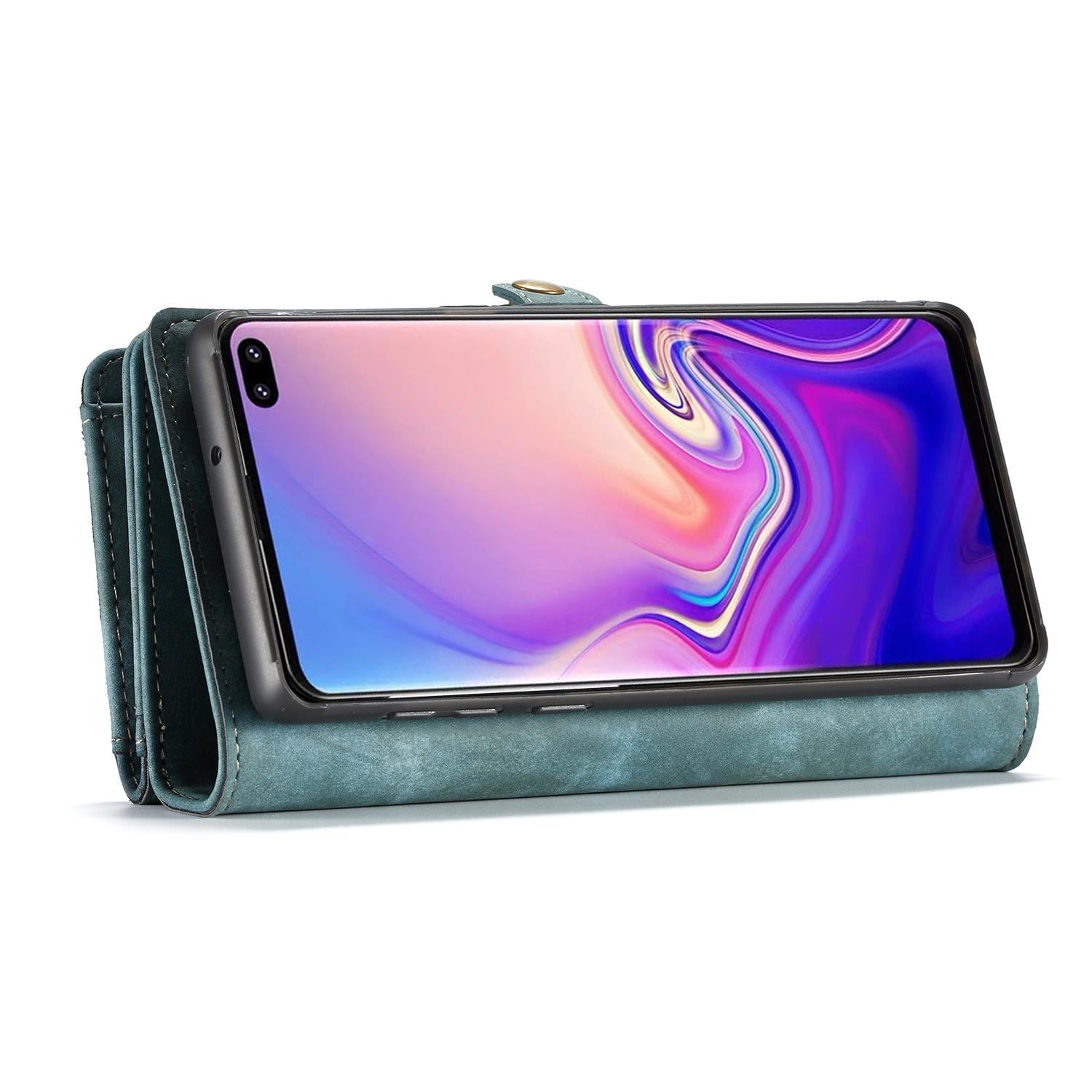 Samsung Galaxy S10 Rummeligt pungetui med mange kortholdere, Blå