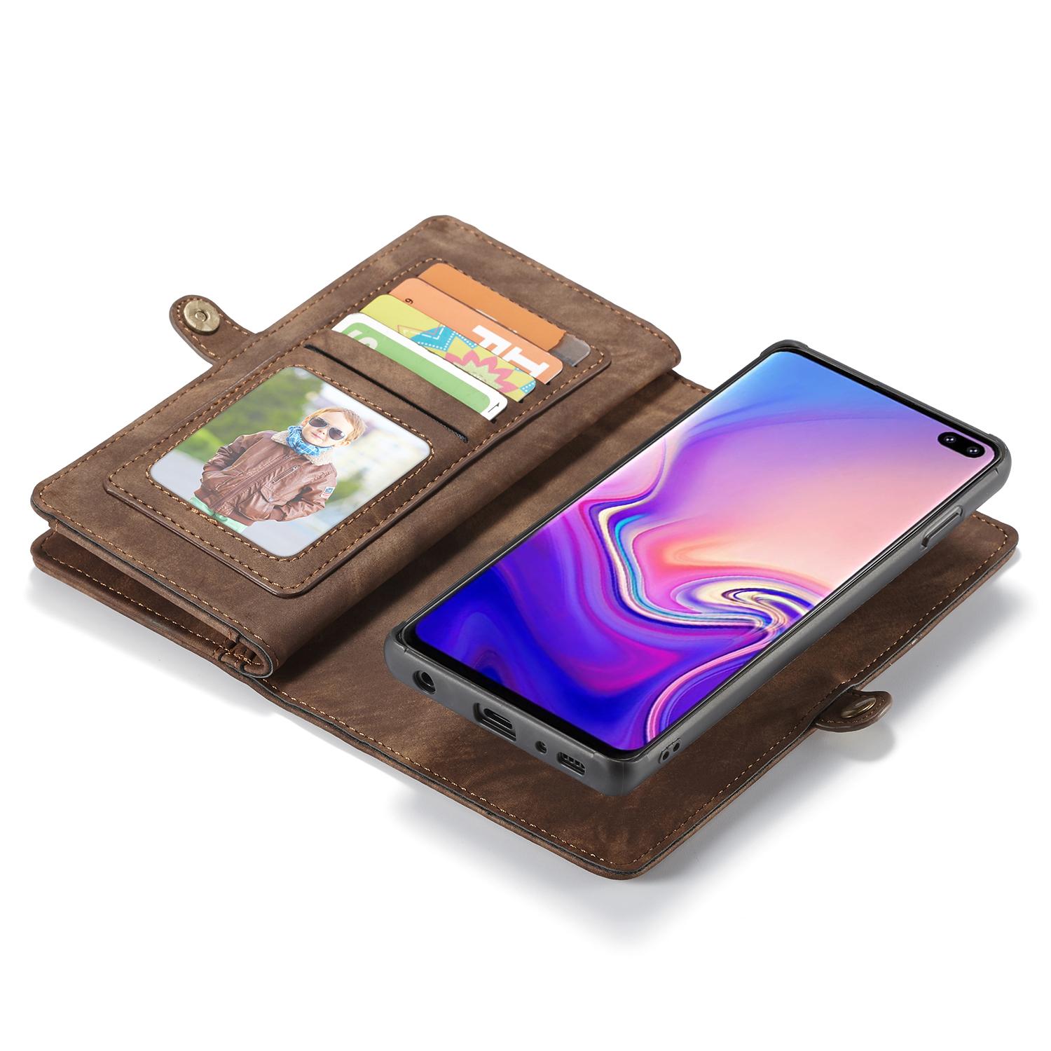 Samsung Galaxy S10 Rummeligt pungetui med mange kortholdere, Brun