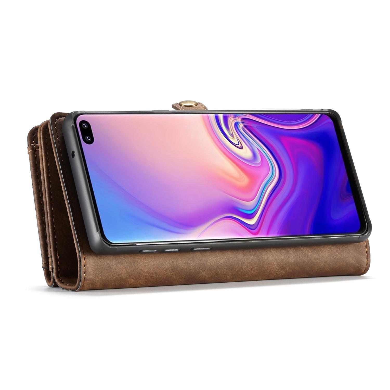 Samsung Galaxy S10 Rummeligt pungetui med mange kortholdere, Brun