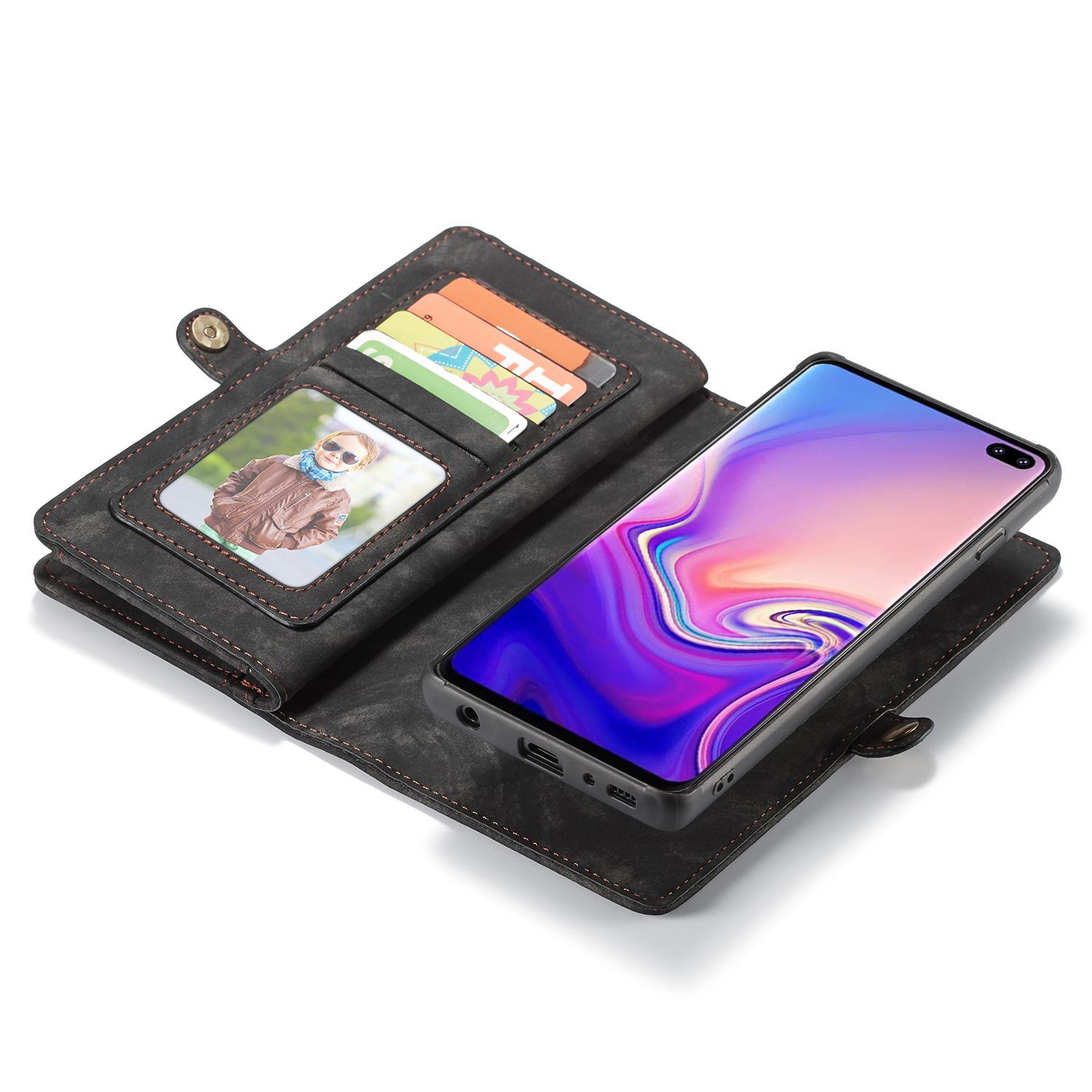 Samsung Galaxy S10 Rummeligt pungetui med mange kortholdere, Grå