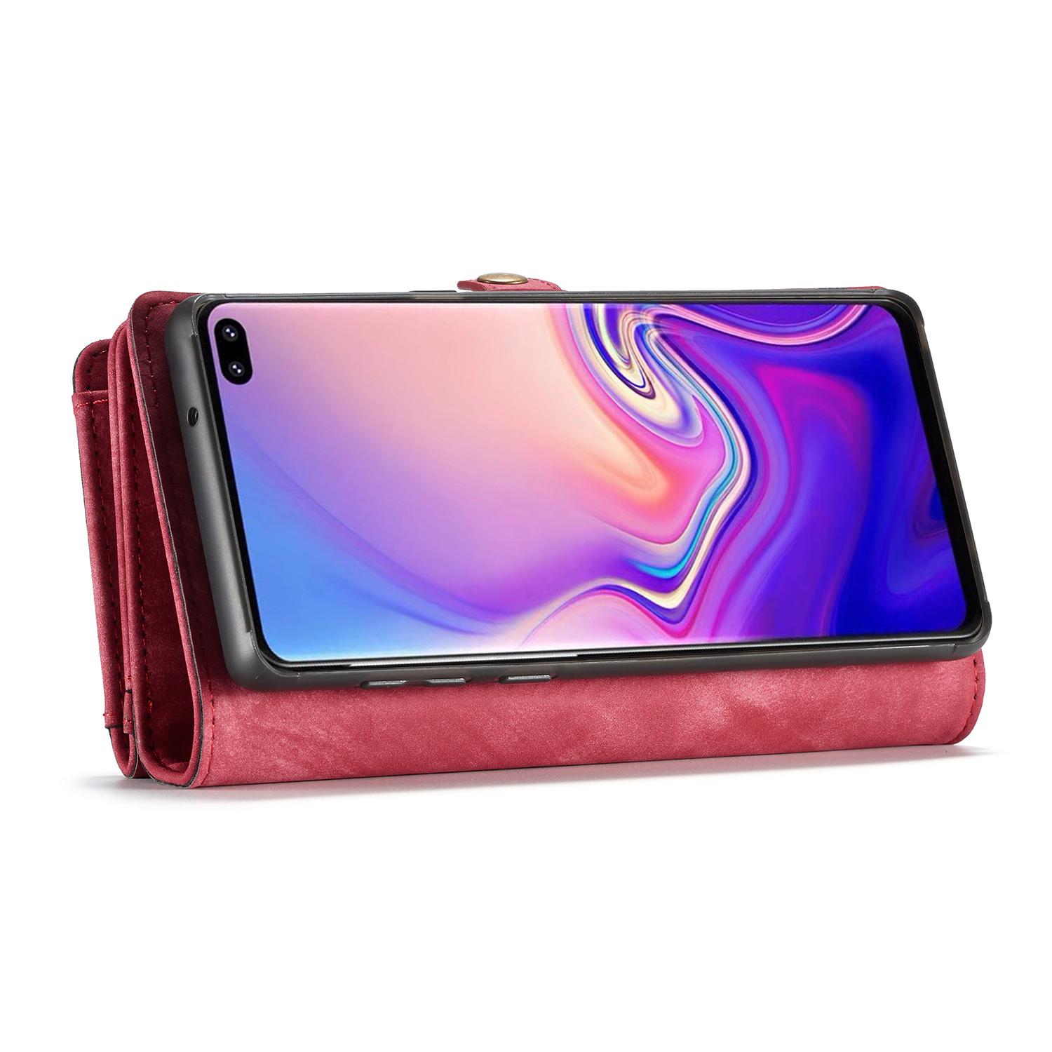 Samsung Galaxy S10 Rummeligt pungetui med mange kortholdere, Rød