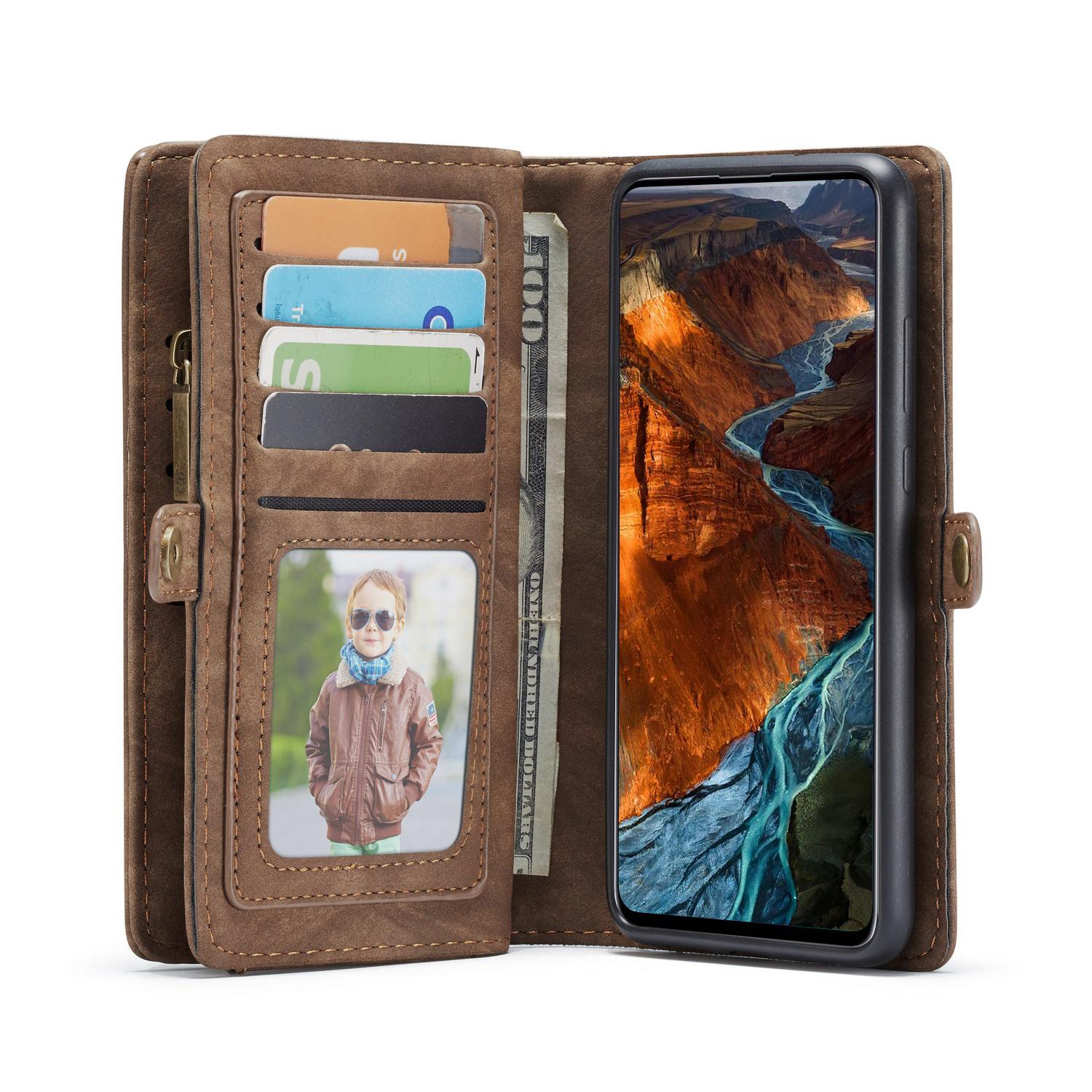 Samsung Galaxy A51 Rummeligt pungetui med mange kortholdere, Brun