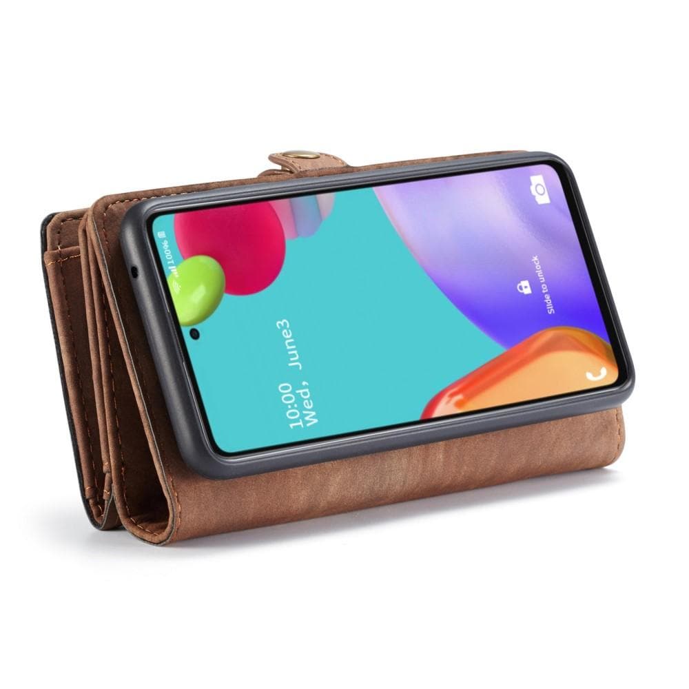 Samsung Galaxy A52 5G Rummeligt pungetui med mange kortholdere, Brun