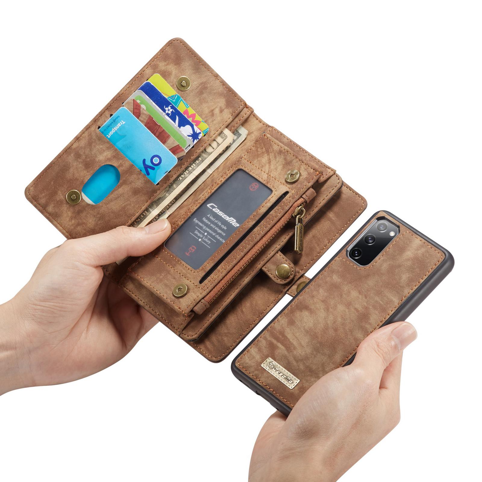 Samsung Galaxy S20 FE Rummeligt pungetui med mange kortholdere, Brun