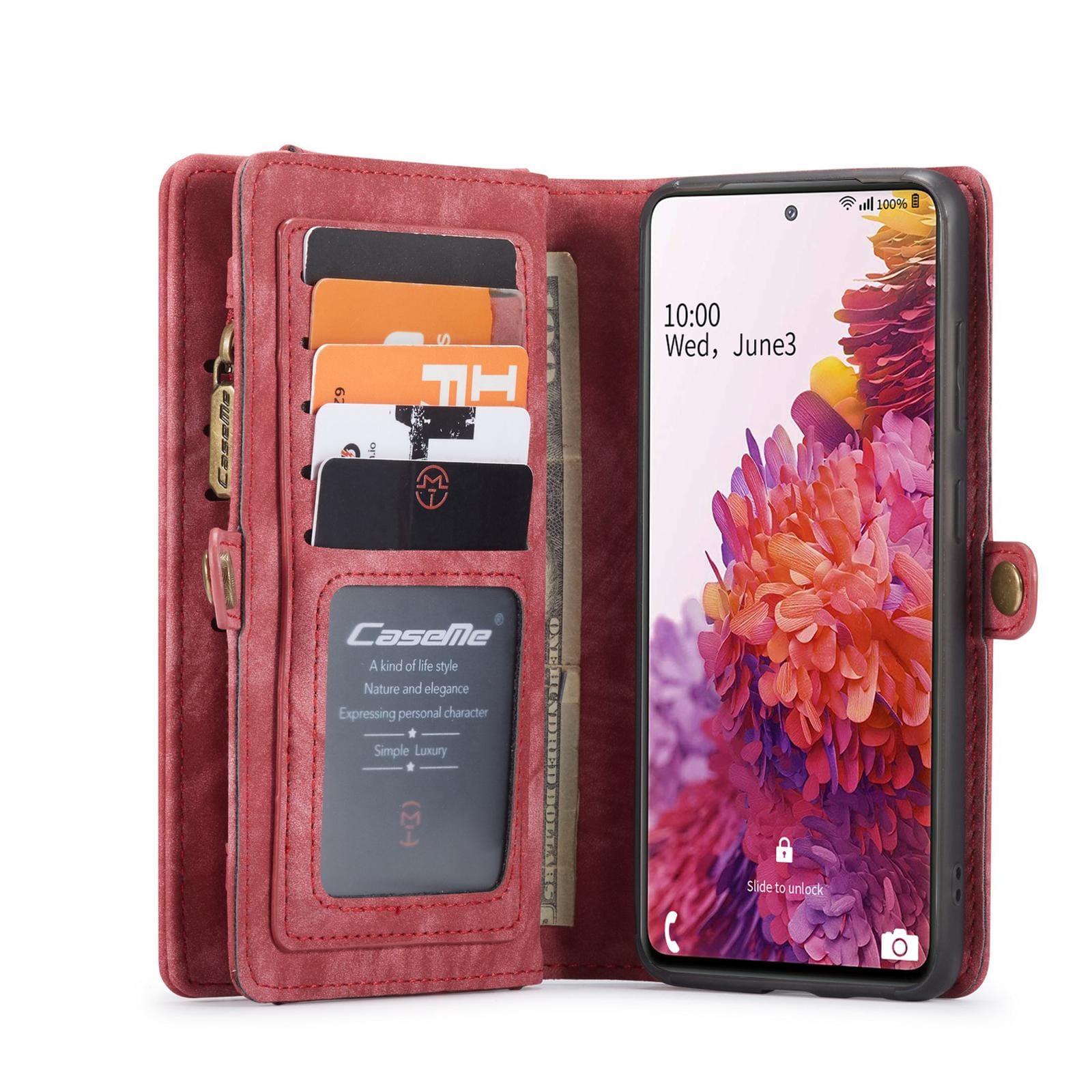 Samsung Galaxy S20 FE Rummeligt pungetui med mange kortholdere, Rød