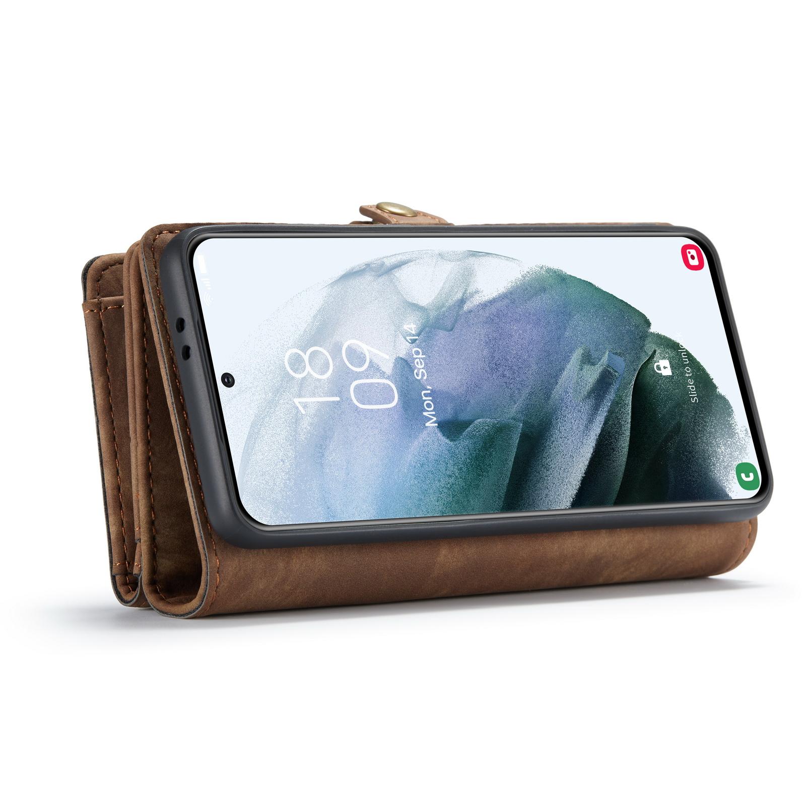Samsung Galaxy S21 Ultra Rummeligt pungetui med mange kortholdere, Brun