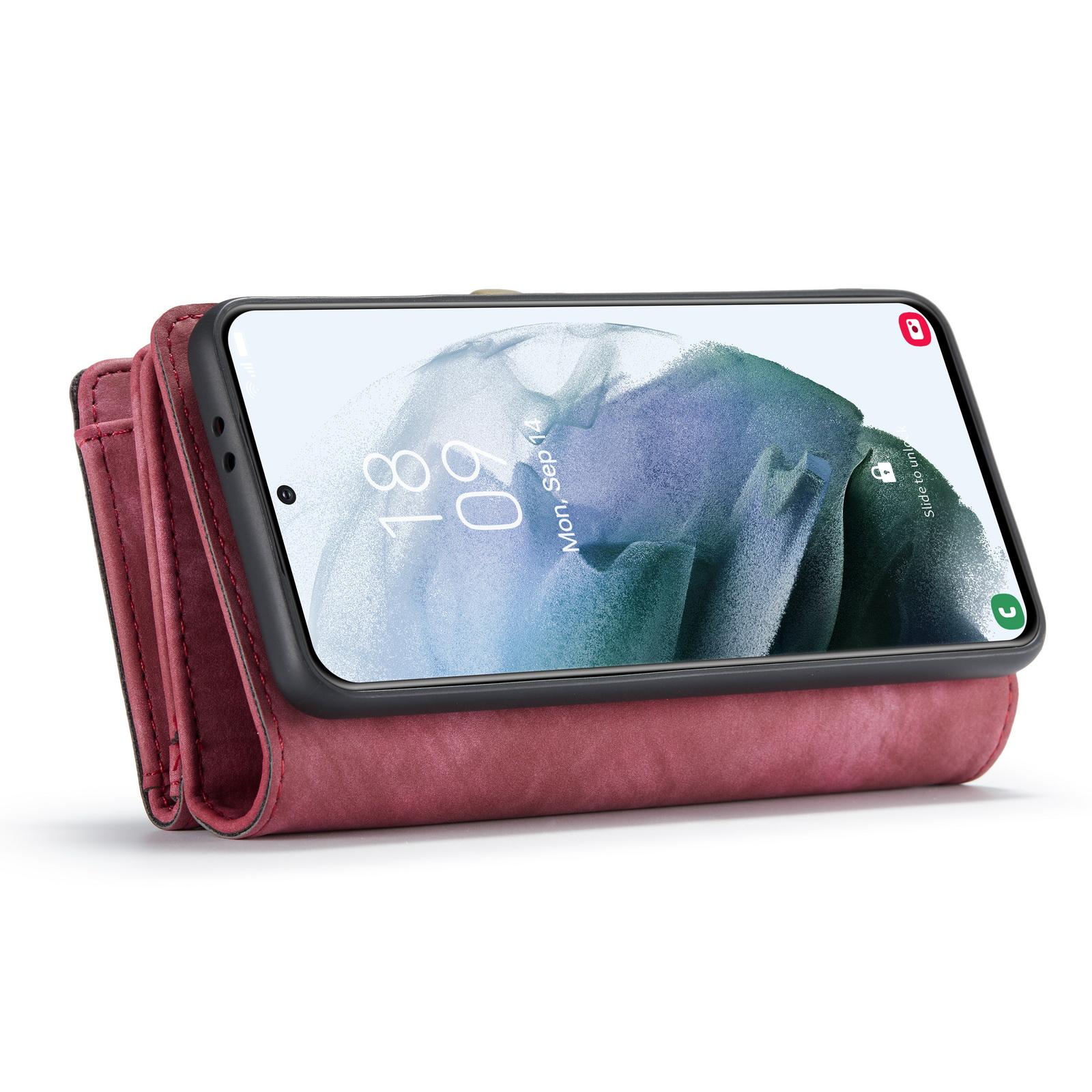 Samsung Galaxy S21 Ultra Rummeligt pungetui med mange kortholdere, Rød