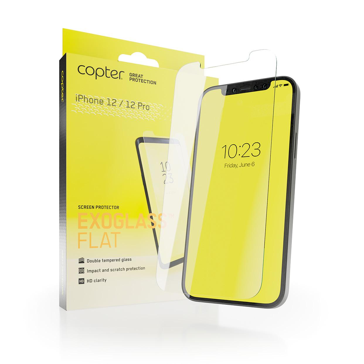iPhone 12/iPhone 12 Pro Skærmbeskytter i hærdet glas - Exoglass