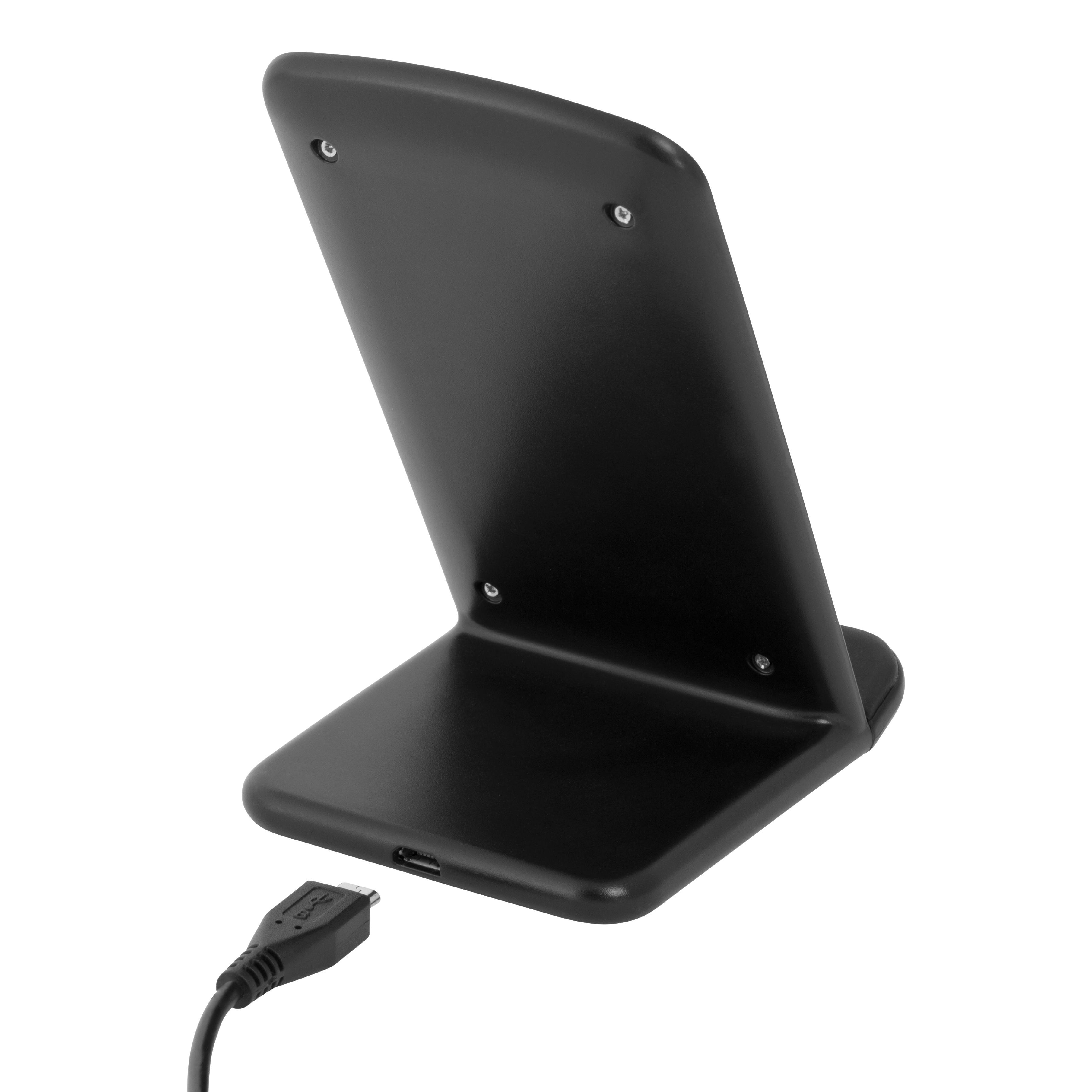 Trådløs 10W Qi-oplader med stander, Sort