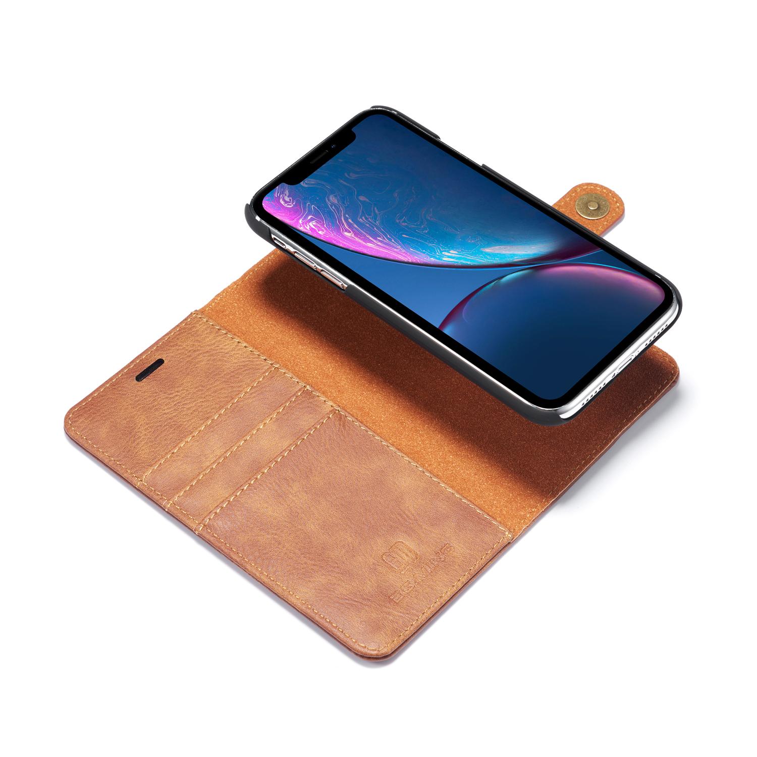 iPhone Xr Pungetui med aftageligt cover, Cognac