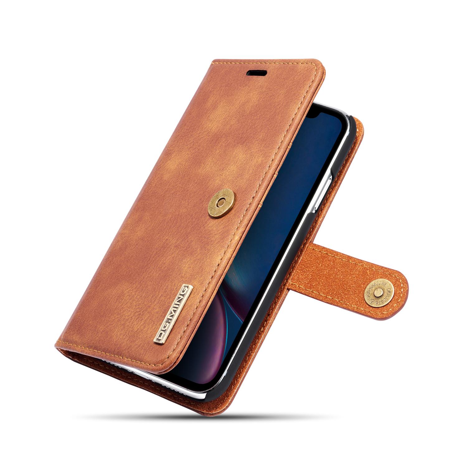 iPhone Xr Pungetui med aftageligt cover, Cognac
