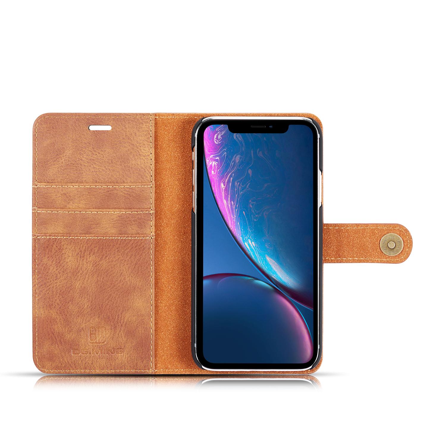 iPhone Xr Pungetui med aftageligt cover, Cognac