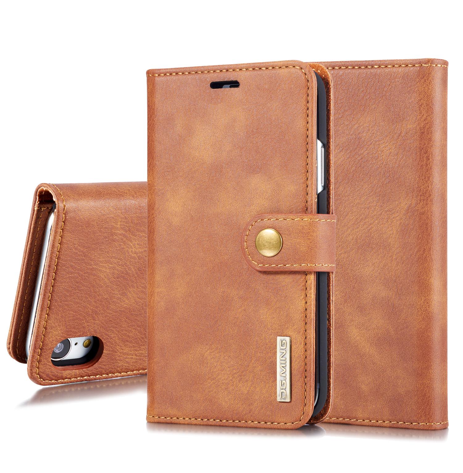 iPhone Xr Pungetui med aftageligt cover, Cognac