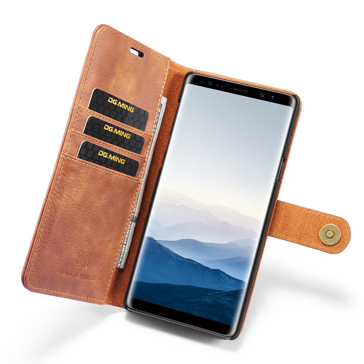 Samsung Galaxy Note 9 Pungetui med aftageligt cover, Cognac