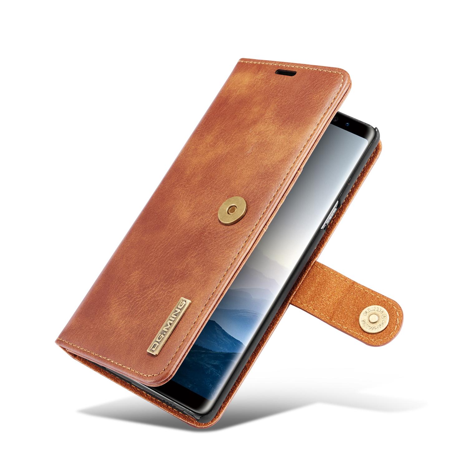 Samsung Galaxy Note 9 Pungetui med aftageligt cover, Cognac