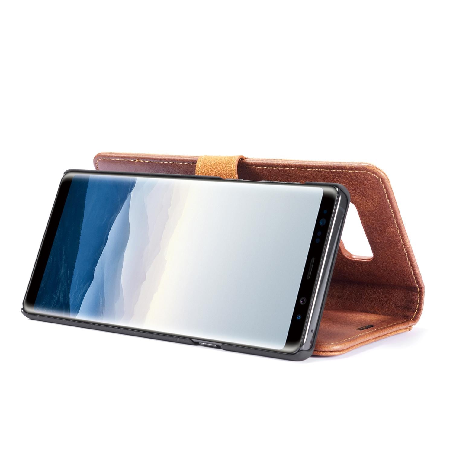 Samsung Galaxy Note 9 Pungetui med aftageligt cover, Cognac