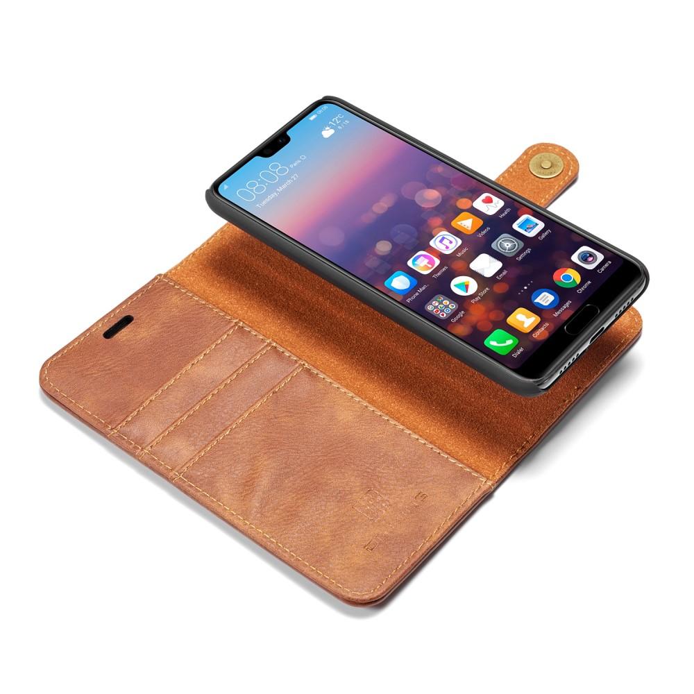 Huawei P20 Pungetui med aftageligt cover, Cognac